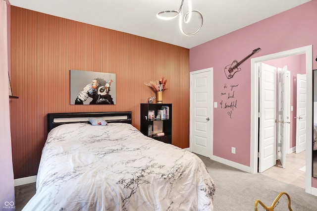 3592 Gillsland Rd, Bargersville, IN 46106 - carpeted bedroom with baseboards and an accent wall