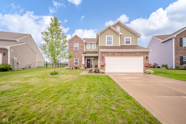 6579 Aster Dr, Pendleton, IN 46064 - traditional-style house with brick siding, an attached garage, and concrete driveway