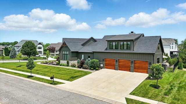 7116 Trail Ridge Ln, Indianapolis, IN 46259 - view of front facade with roof with shingles, an attached garage, a residential view, and driveway