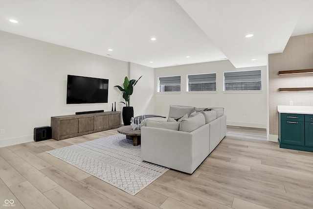 7116 Trail Ridge Ln, Indianapolis, IN 46259 - living room featuring light wood-style floors and recessed lighting