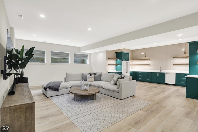 7116 Trail Ridge Ln, Indianapolis, IN 46259 - living area featuring light wood-style floors and recessed lighting