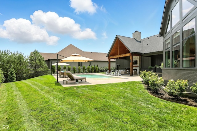 7116 Trail Ridge Ln, Indianapolis, IN 46259 - view of yard featuring a patio area and an outdoor pool
