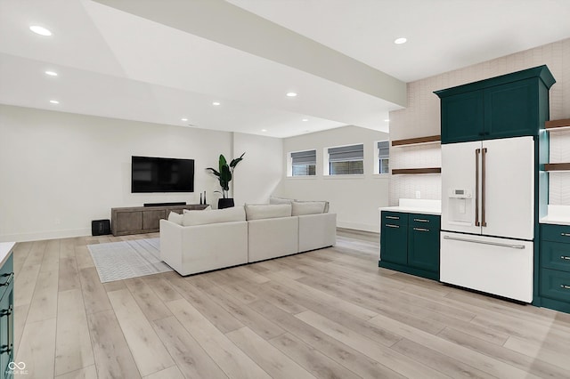7116 Trail Ridge Ln, Indianapolis, IN 46259 - living area with light wood-style flooring and recessed lighting