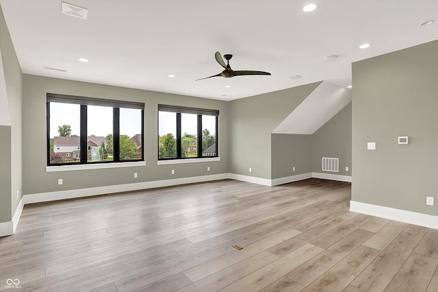 7116 Trail Ridge Ln, Indianapolis, IN 46259 - bonus room with ceiling fan, light wood-style floors, and recessed lighting