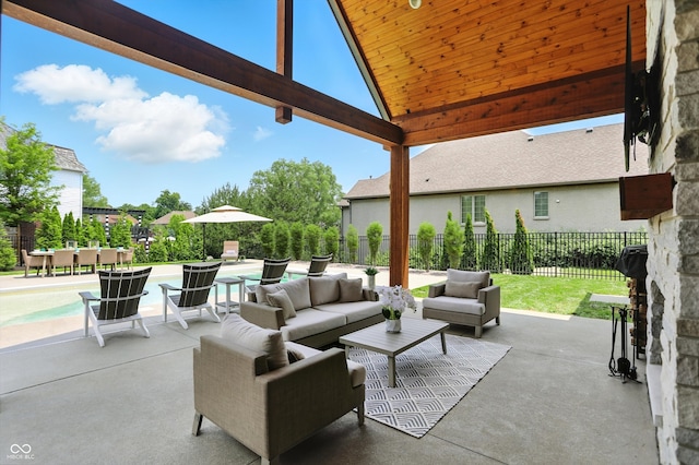 7116 Trail Ridge Ln, Indianapolis, IN 46259 - view of patio with a gazebo and outdoor lounge area
