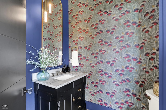 7116 Trail Ridge Ln, Indianapolis, IN 46259 - half bathroom featuring vanity and toilet