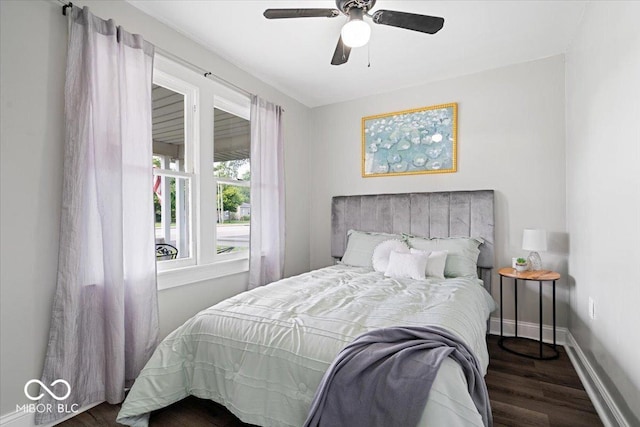 606 E County Line Rd, Indianapolis, IN 46227 - bedroom with wood finished floors and ceiling fan