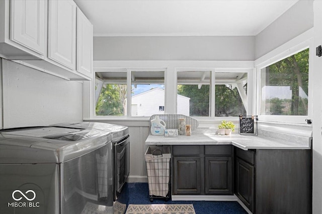 606 E County Line Rd, Indianapolis, IN 46227 - laundry area with cabinet space and washer and dryer