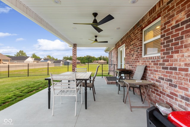 1959 Sophia Ln, Seymour, IN 47274 - view of patio with outdoor dining area and a ceiling fan