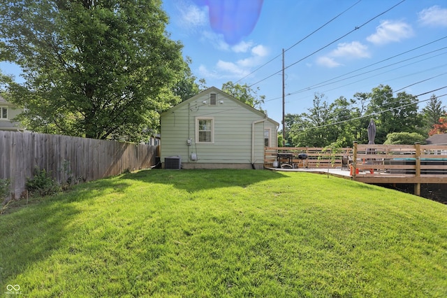 view of yard featuring central AC unit