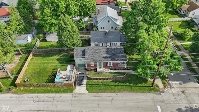 aerial view of residential area