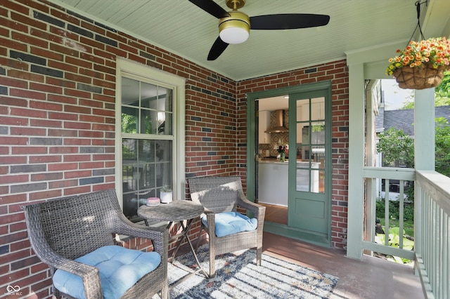 view of patio with ceiling fan