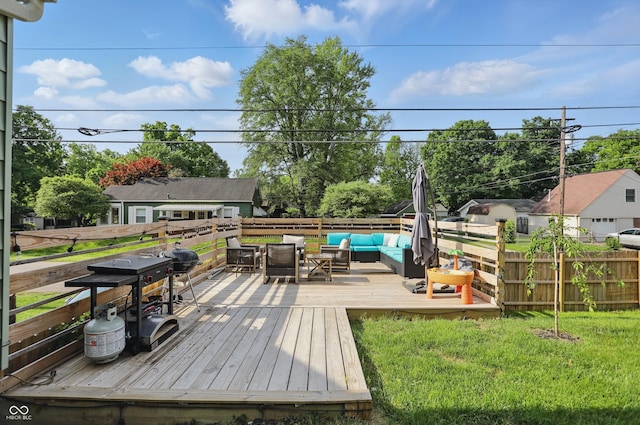 deck with outdoor lounge area