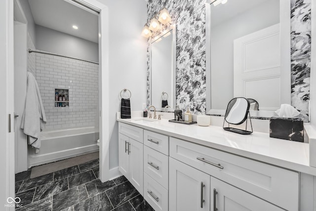 15 W Executive Dr Unit 101, Carmel, IN 46032 - bathroom featuring vanity and tub / shower combination
