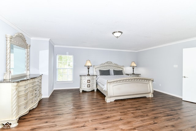12612 Majestic Way, Fishers, IN 46037 - bedroom with baseboards, wood finished floors, and crown molding