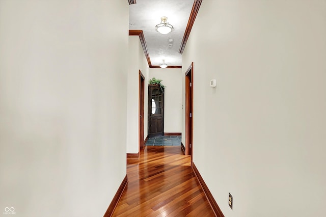 893 W 500 S, Anderson, IN 46013 - corridor featuring ornamental molding, baseboards, and hardwood / wood-style flooring
