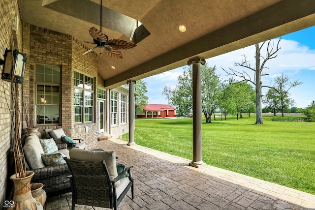 893 W 500 S, Anderson, IN 46013 - view of patio / terrace featuring ceiling fan