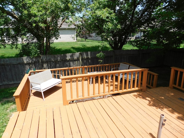 1612 Prairieview Ln, Greenfield, IN 46140 - wooden terrace with a fenced backyard