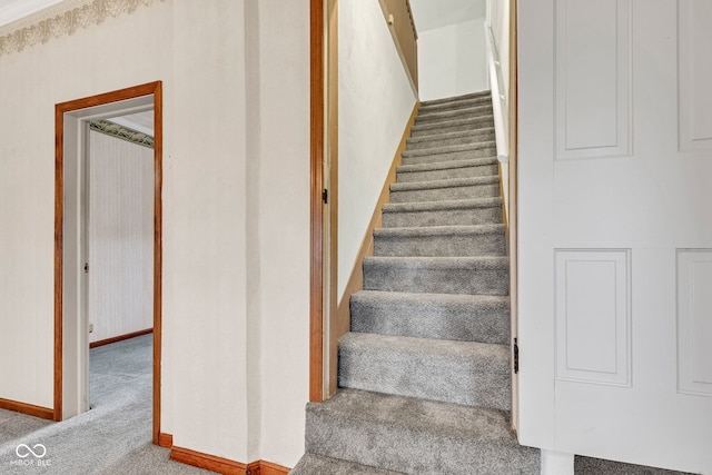 1437 S 725 W, Tipton, IN 46072 - stairs featuring carpet floors and baseboards