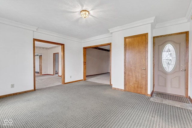 1437 S 725 W, Tipton, IN 46072 - foyer with carpet floors, crown molding, and baseboards