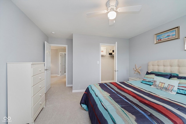 1274 Timber Bluff Rd, Westfield, IN 46074 - bedroom with light carpet, ceiling fan, and baseboards
