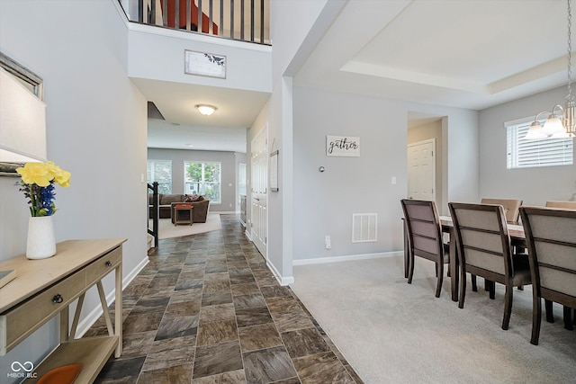 1274 Timber Bluff Rd, Westfield, IN 46074 - hallway with baseboards and a chandelier