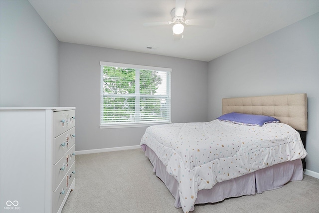 1274 Timber Bluff Rd, Westfield, IN 46074 - bedroom with light carpet, baseboards, and a ceiling fan