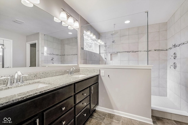 1274 Timber Bluff Rd, Westfield, IN 46074 - full bathroom with a walk in shower, double vanity, and baseboards