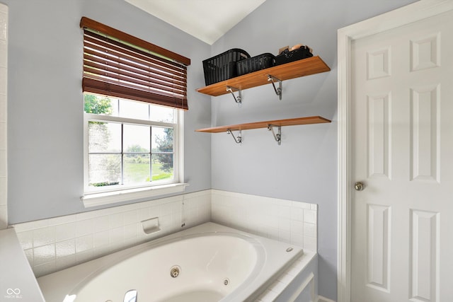 5041 Millwright Ct, Indianapolis, IN 46254 - full bath featuring a jetted tub and vaulted ceiling