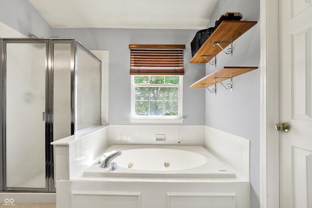 5041 Millwright Ct, Indianapolis, IN 46254 - bathroom with a tub with jets and a shower stall