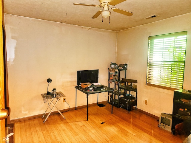 4336 Abby Creek Ln, Indianapolis, IN 46205 - misc room featuring wood finished floors, a ceiling fan, and baseboards