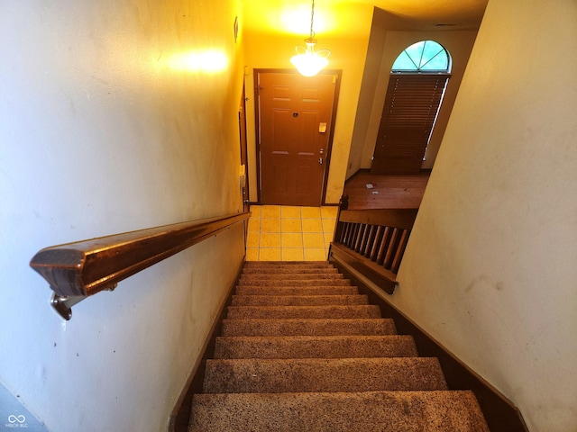 4336 Abby Creek Ln, Indianapolis, IN 46205 - stairs with tile patterned flooring
