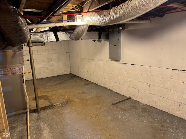 322 S Rural St, Indianapolis, IN 46201 - unfinished basement with electric panel