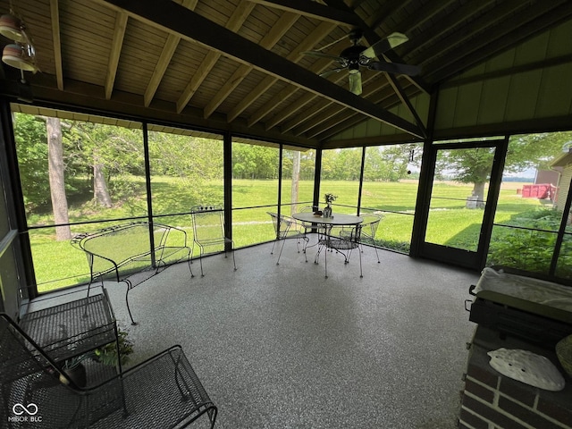 3654 W Mecca Rd, Rockville, IN 47872 - unfurnished sunroom featuring ceiling fan and plenty of natural light