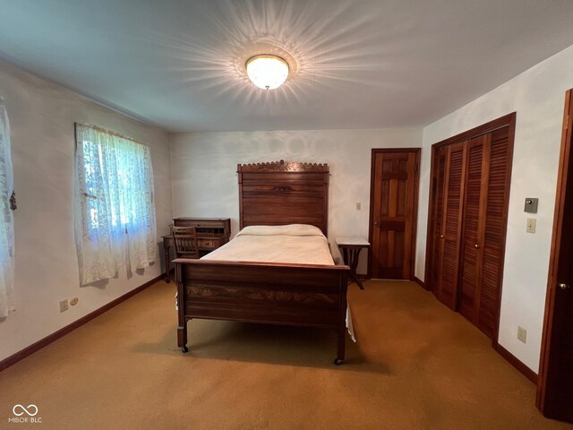 3654 W Mecca Rd, Rockville, IN 47872 - bedroom featuring light carpet, baseboards, and a closet