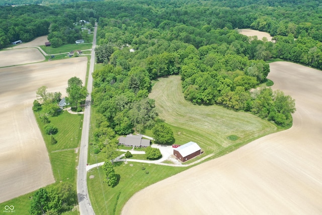 3654 W Mecca Rd, Rockville, IN 47872 - aerial overview of property's location with a heavily wooded area