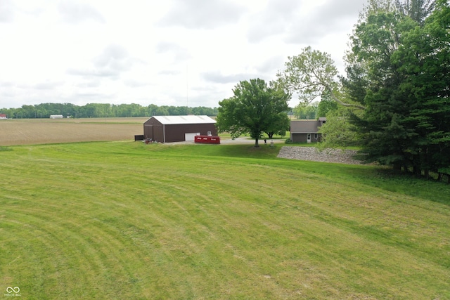 3654 W Mecca Rd, Rockville, IN 47872 - view of green lawn featuring a pole building, an outdoor structure, and a view of countryside