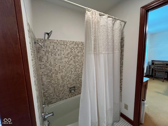 3654 W Mecca Rd, Rockville, IN 47872 - bathroom featuring shower / bathtub combination with curtain
