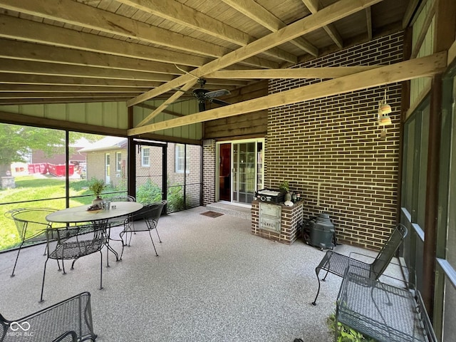 3654 W Mecca Rd, Rockville, IN 47872 - view of patio featuring a ceiling fan