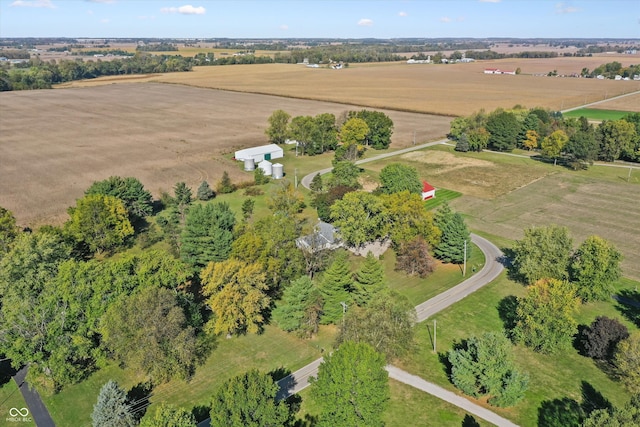 aerial view of property and surrounding area with rural landscape
