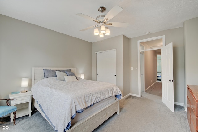 1009 Broadway St, Indianapolis, IN 46202 - bedroom with light carpet, baseboards, and ceiling fan