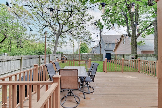 1009 Broadway St, Indianapolis, IN 46202 - wooden deck featuring outdoor dining space