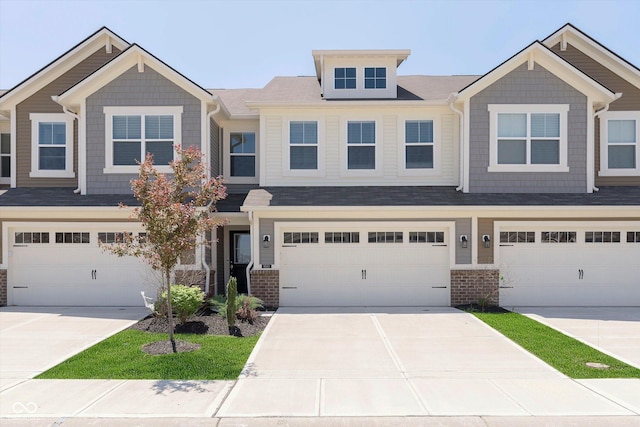 9583 Beckett St, Avon, IN 46123 - view of front of property with driveway, an attached garage, and a shingled roof