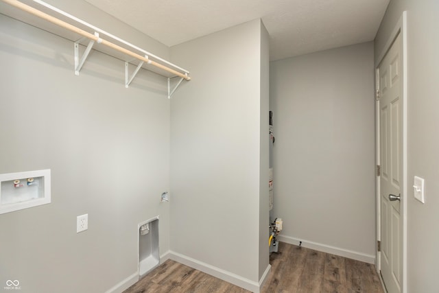 521 Sunset Dr, Edinburgh, IN 46124 - washroom with hookup for a washing machine, hookup for an electric dryer, wood finished floors, and baseboards