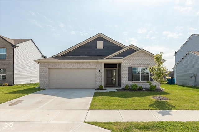 1483 Paper Birch Dr, Sheridan, IN 46069 - view of front of property with an attached garage, a front yard, brick siding, and concrete driveway
