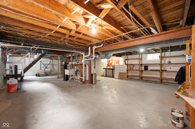 117 S Spencer Ave, Indianapolis, IN 46219 - below grade area featuring a sink and stairs