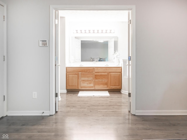 8317 Pine Branch Ln, Indianapolis, IN 46234 - hall with wood finished floors and baseboards