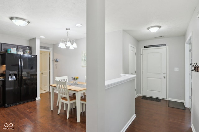 2911 W Hawanian Ln, Monrovia, IN 46157 - dining space featuring dark wood-style flooring, a chandelier, baseboards, and recessed lighting