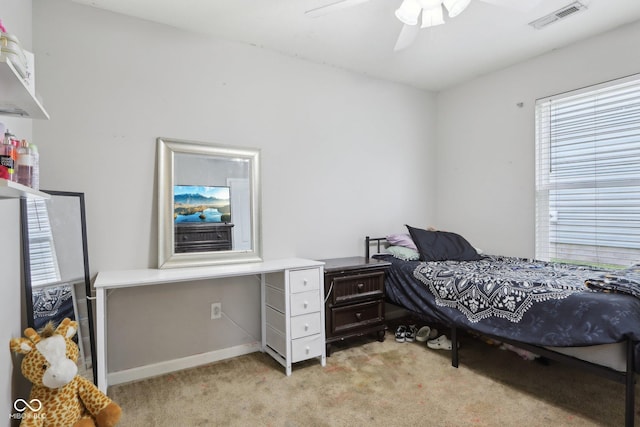 2911 W Hawanian Ln, Monrovia, IN 46157 - bedroom with light carpet, ceiling fan, and baseboards