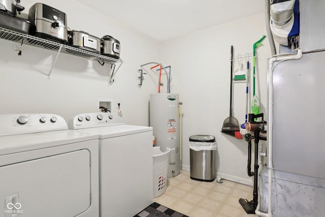 2911 W Hawanian Ln, Monrovia, IN 46157 - washroom featuring electric water heater, washer and clothes dryer, and light flooring